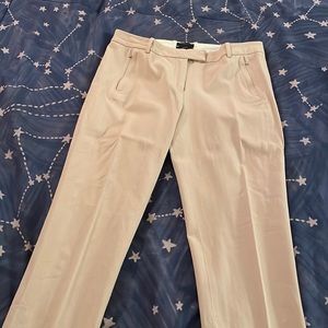 beige straight leg trousers